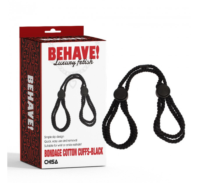 Бондаж-манжети Chisa BEHAVE! Luxury Fetish чорні