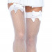 Чулки в сеточку с бантом белые Leg Avenue Fishnet Thigh Highs With Bow O/S