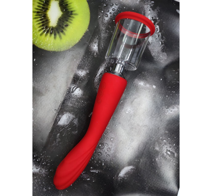 Двойной вибратор с 2 вакуумными насадками Dream Toys RED REVOLUTION GEORGIA
