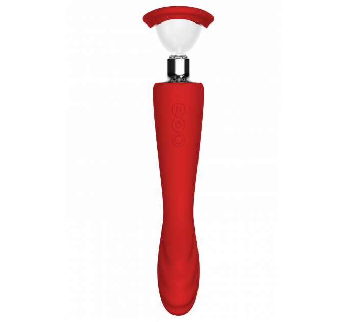 Двойной вибратор с 2 вакуумными насадками Dream Toys RED REVOLUTION GEORGIA