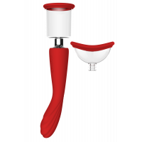 Двойной вибратор с 2 вакуумными насадками Dream Toys RED REVOLUTION GEORGIA