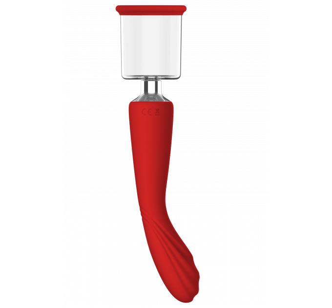 Двойной вибратор с 2 вакуумными насадками Dream Toys RED REVOLUTION GEORGIA