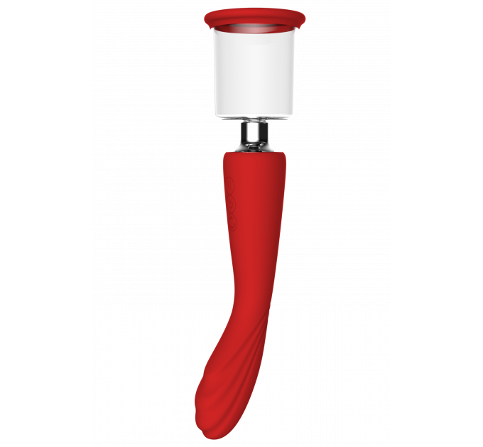 Двойной вибратор с 2 вакуумными насадками Dream Toys RED REVOLUTION GEORGIA