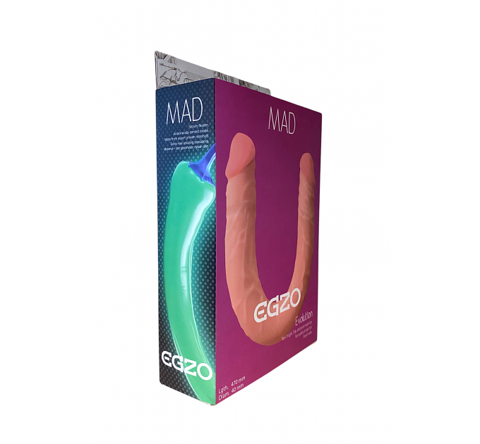 Двухсторонний фаллоимитатор EGZO Ciberskin "FLEX&FIX" 47см *4 см
