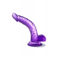 Фаллоимитатор реалистичный с мошонкой Blush b-yours на присоске, фиолетовый