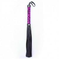 Флогер DS Fetish леопард фіолетовий flogger M