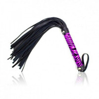 Флоггер DS Fetish леопард фиолетовый flogger M
