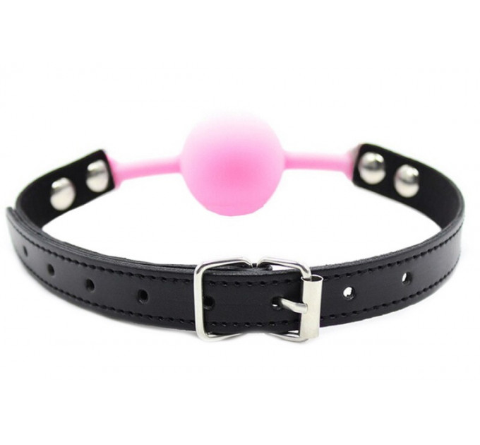 Кляп силіконовий Silicone ball gag metal accesso pink