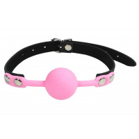 Кляп силіконовий Silicone ball gag metal accesso pink