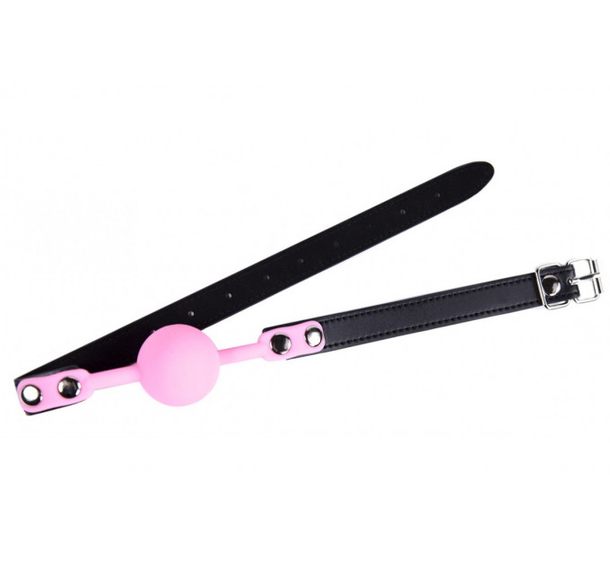 Кляп силіконовий Silicone ball gag metal accesso pink