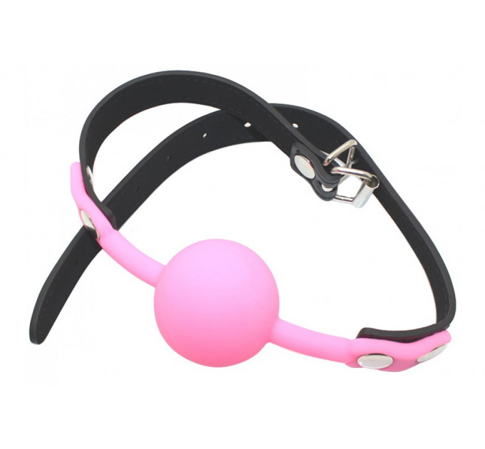 Кляп силіконовий Silicone ball gag metal accesso pink