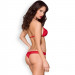 Комплект полупрозрачного белья Obsessive 870-SET-3 красный, L/XL