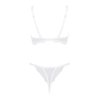 Комплект ажурний Obsessive Bianelle білий, S/M
