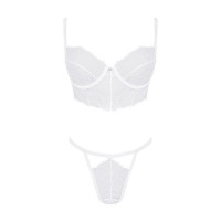 Комплект ажурний Obsessive Bianelle білий, S/M