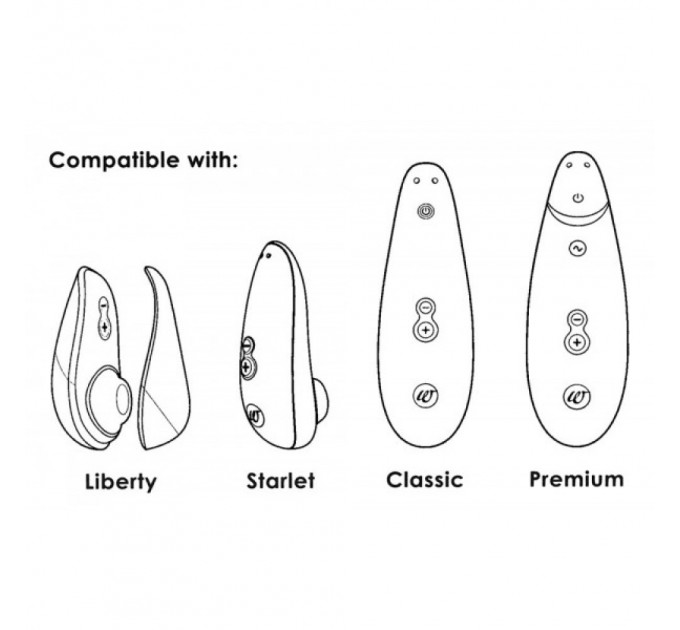 Змінні насадки Womanizer Premium, Eco, Classic, Liberty, Starlet 2, фіолетовий, розмір L
