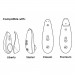 Змінні насадки Womanizer Premium, Eco, Classic, Liberty, Starlet 2, фіолетовий, розмір L