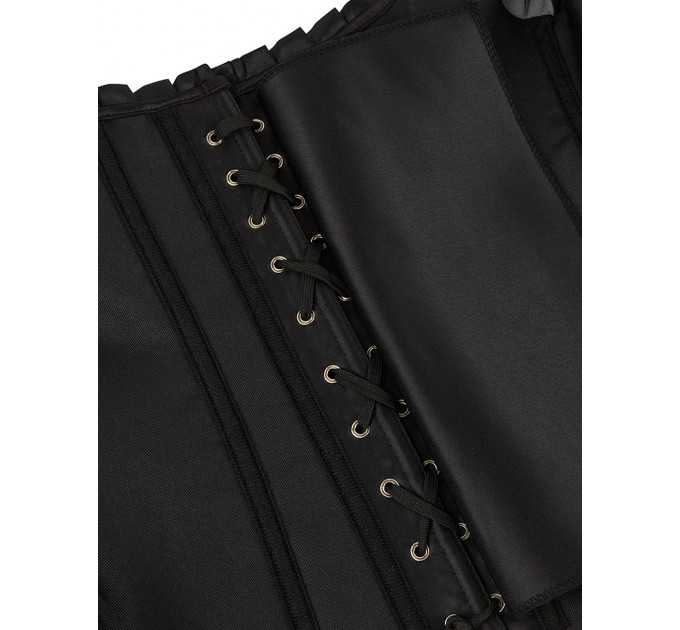 Корсет із рукавами Star Night 12 Plastic Bones на зав'язках стрічках, чорний, XS