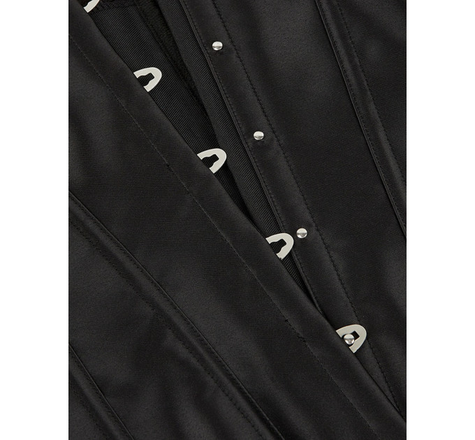 Корсет із рукавами Star Night 12 Plastic Bones на зав'язках стрічках, чорний, XS