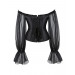 Корсет із рукавами Star Night 12 Plastic Bones на зав'язках стрічках, чорний, XS
