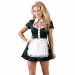 Костюм горничной Cottelli Collection Waitress Set с воротником и кружевным фартухом, черно-белый, S