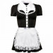 Костюм горничной Cottelli Collection Waitress Set с воротником и кружевным фартухом, черно-белый, S