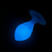 Люминесцентная анальная пробка UNIVIBE, силиконовая с шариком внутри, голубая, 9.6 х 4 см