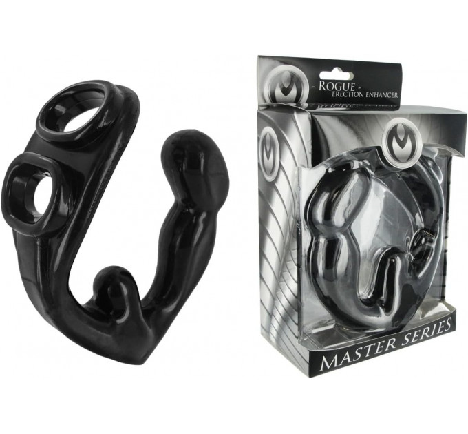 Массажер простаты с эрекционным кольцом Master Series Rogue Erection Enhancer черный