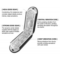 Мастурбатор TENGA Zero Flip Gravity з вібрацією, чорний
