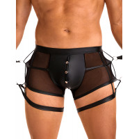 Чоловічі труси напівпрозорі Star Night з обмежувачами для рук, чорні, S