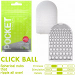 Мини мастурбатор нереалистичный Tenga Pocket Click Ball, с рельефом, белый