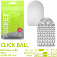 Міні мастурбатор нереалістичний Tenga Pocket Click Ball, з рельєфом, білий Міні мастурбатор нереалістичний Tenga Pocket Click Ball, з рельєфом, білий