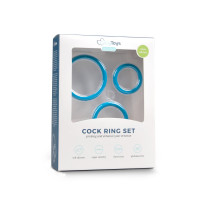 Набор эрекционных колец 4,5,6 см. Cockring set - drie maten - blauw