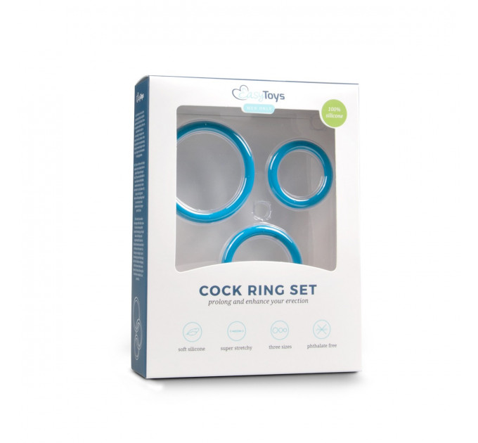 Набор эрекционных колец 4,5,6 см. Cockring set - drie maten - blauw