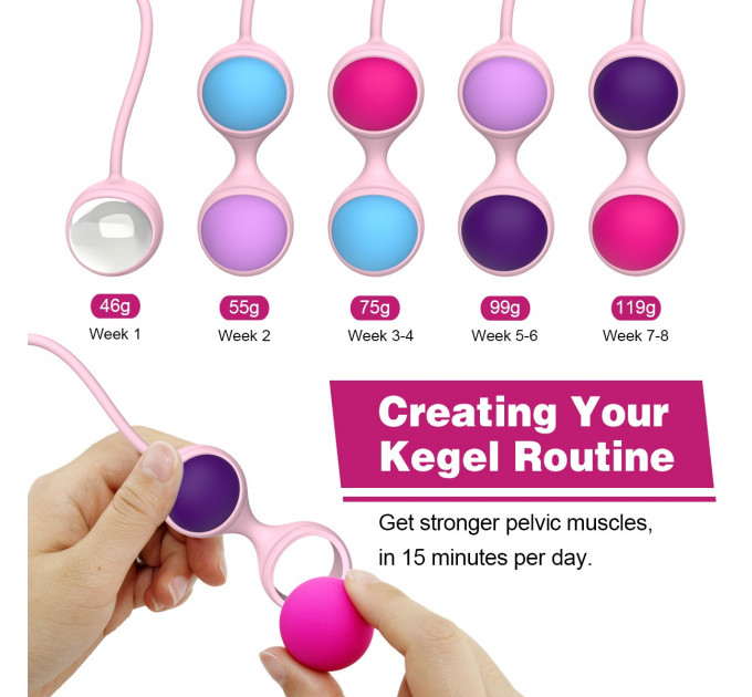 Набор вагинальных шариков Every Night Toys Lorinda розовый с разноцветными шариками