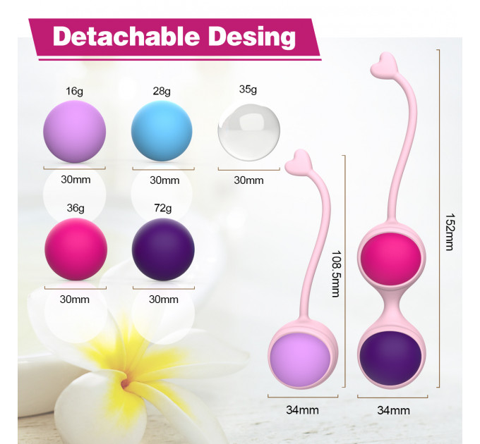 Набор вагинальных шариков Every Night Toys Lorinda розовый с разноцветными шариками