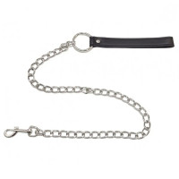 Поводок черный на металлической цепочке