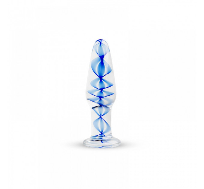 Пробка скло блакитна спіраль Gildo Glass buttplug No. 23