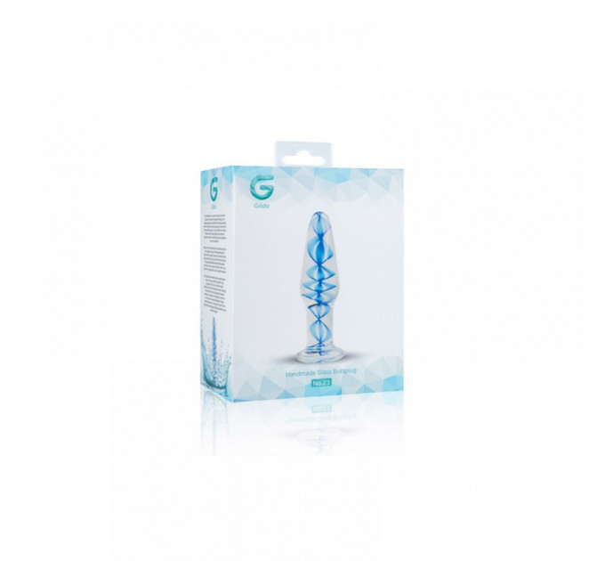 Пробка скло блакитна спіраль Gildo Glass buttplug No. 23