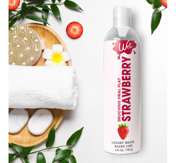 Їстівний лубрикант зі смаком полуниці Wet Strawberry, 30 мл
