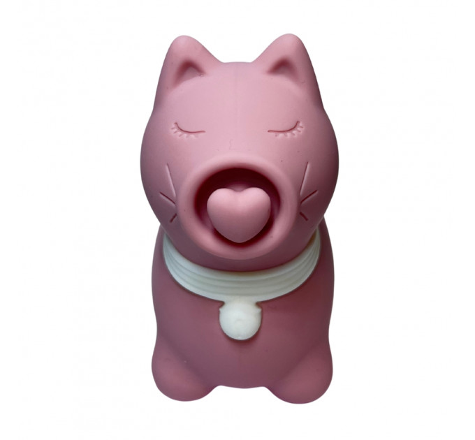 Стимулятор клітора з пульсацією UNIVIBE Котик, 5 режимів, рожевий