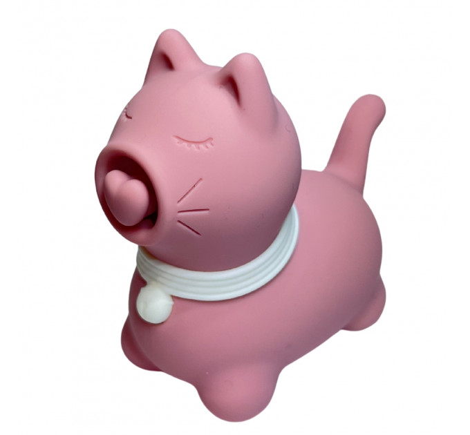 Стимулятор клітора з пульсацією UNIVIBE Котик, 5 режимів, рожевий