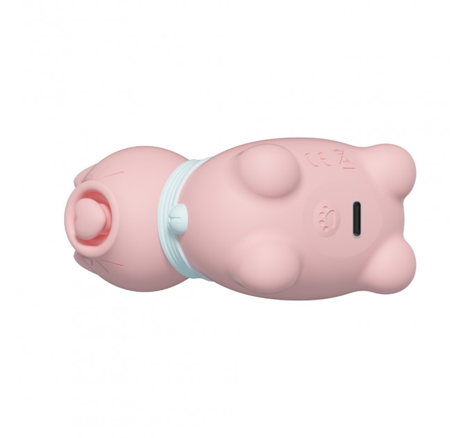 Стимулятор клитора с пульсацией UNIVIBE Котик, 5 режимов, розовый