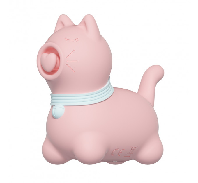 Стимулятор клитора с пульсацией UNIVIBE Котик, 5 режимов, розовый