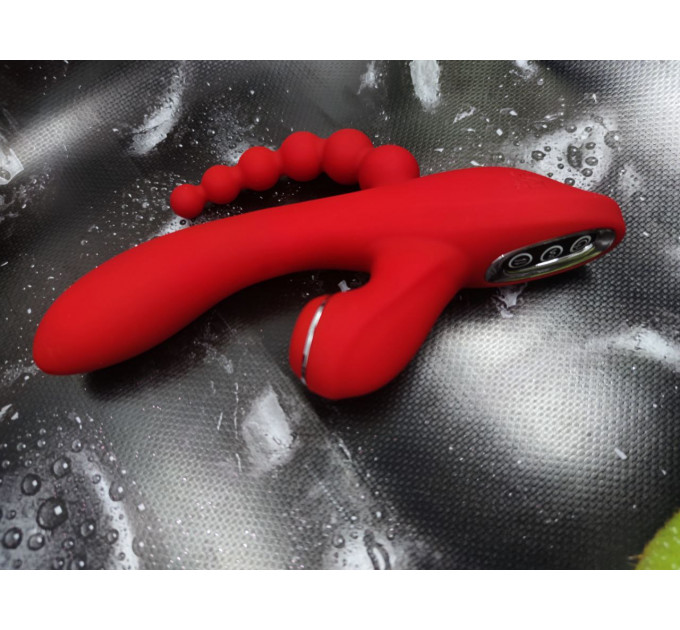 Потрійний вібратор із вакуумною стимуляцією Dream Toys RED REVOLUTION ANNA