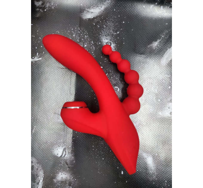 Потрійний вібратор із вакуумною стимуляцією Dream Toys RED REVOLUTION ANNA