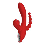 Потрійний вібратор із вакуумною стимуляцією Dream Toys RED REVOLUTION ANNA