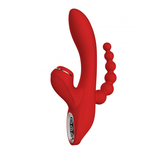 Потрійний вібратор із вакуумною стимуляцією Dream Toys RED REVOLUTION ANNA