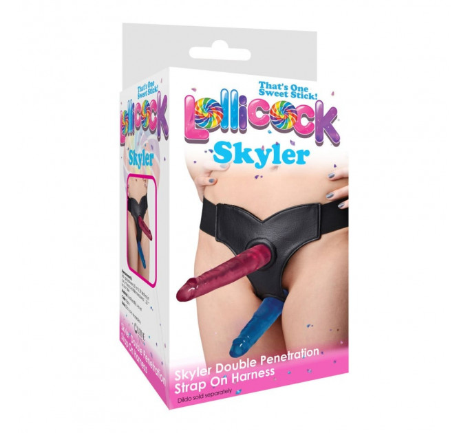 Трусы для страпона с двумя отверстиями Double Strap-on Skyler, черные, O/S