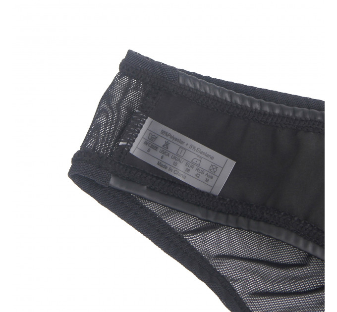 Труси на блискавці StarNight з екошкіри, чорні, S