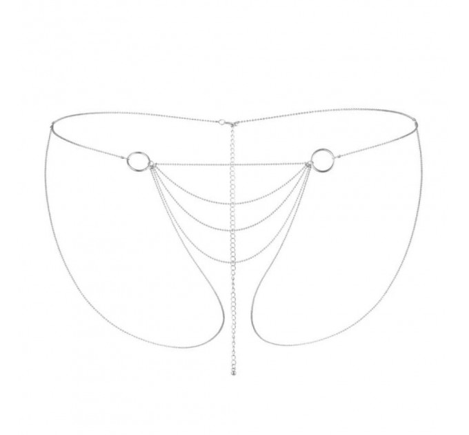 Ланцюжок-трусики Bijoux Indiscrets Magnifique Bikini Chain прикраса для тіла, Silver